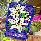 Personalized Lily Flowers Welcome House Flag 83055452L